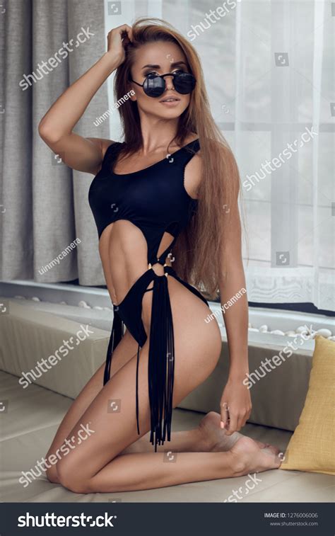 Стоковая фотография 1276006006 Sexy Fitness Model Bikini Bad Room Shutterstock