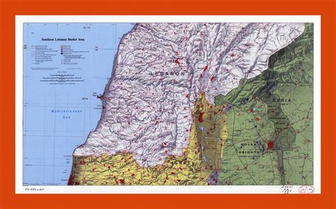 Map of Southern Lebanon Border Area - 1986 | Maps of Lebanon | Maps of ...