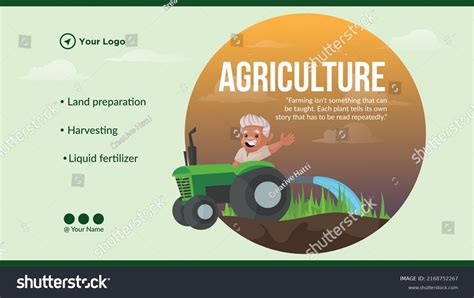 Agriculture Landscape Banner Design Template Stock Vector (Royalty Free ...