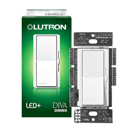 Lutron Dvcl 153p Wh Diva Led Dimmer Switch For Dimmable Led Halogen And Incandescent Bulbs