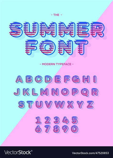 Summer font colorful style modern Royalty Free Vector Image