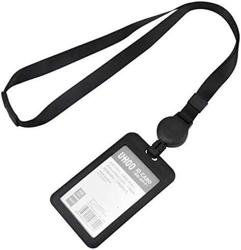 Skyzone Id Card Holder Plastic With Lanyard Neck Strap Black Id Badge