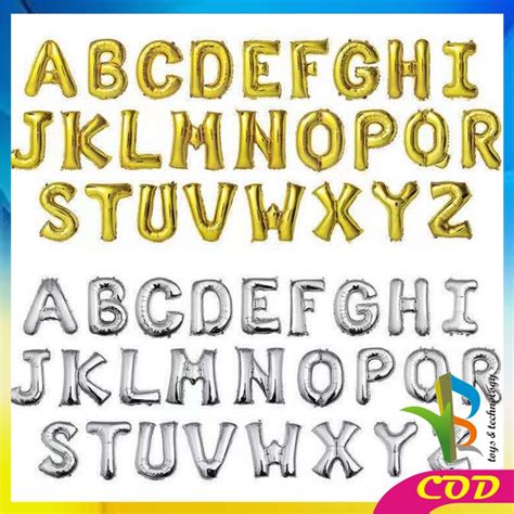 Jual RB C390 Ballon Foil Abjad Alphabet Polos Silver A Z Balon Foil