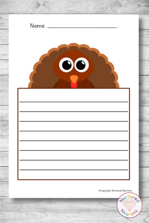 Printable Thanksgiving Writing Paper Pack 1 Nurtured Neurons