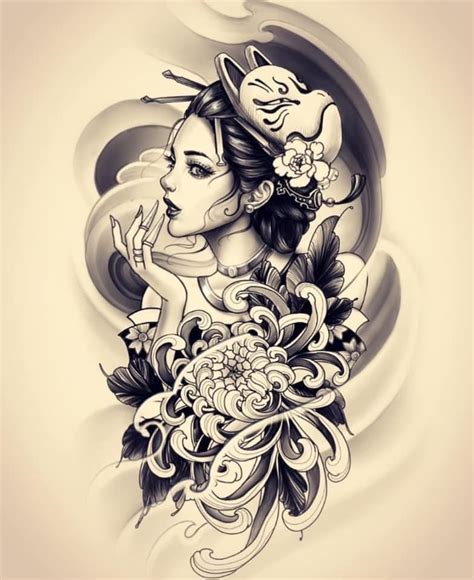 Pin De Em Geisha Arte Da Tatuagem Japonesa Tatuagem Japonesa