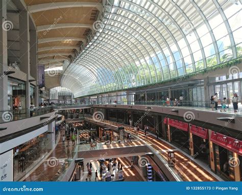 Vaulted Roof Of The Shopping Mall In Marina Bay Sands Singapore