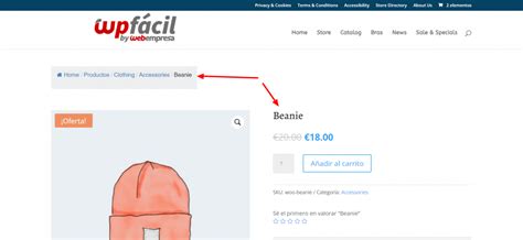 Breadcrumbs en WooCommerce añadir migas de pan