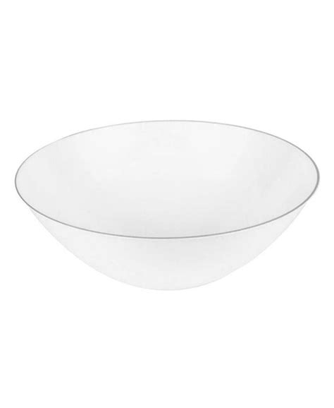 Smarty Had A Party 16 Oz White With Silver Rim Organic Round Disposable Plastic Soup Bowls 120