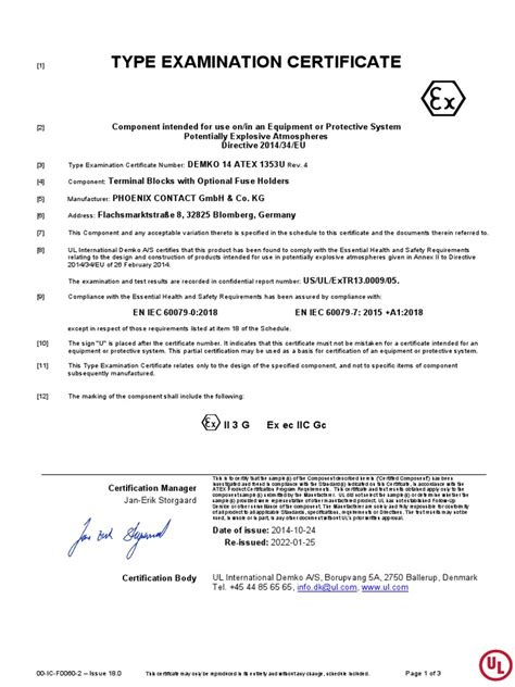 type examination certificate ii    ec iic gc  fuse