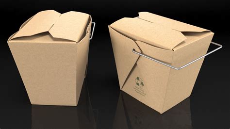 Kraft Paper Take Away Food Container 16 Oz 3d Model 24 Obj Lxo Ma