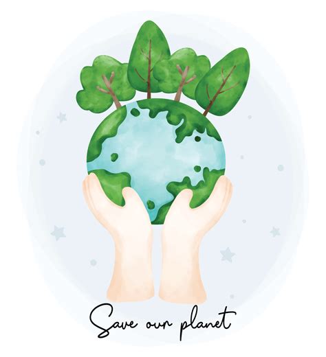 Eco Envirentalment Friendly Save Our Planet Two Hands Holding A