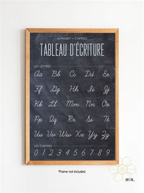 FRENCH - Cursive Writing Chart Classroom Poster or Homeschool Decor ...