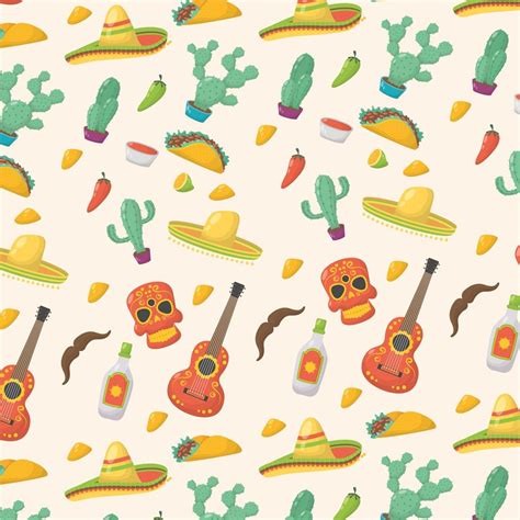 Viva Mexico Celebration Pattern Background Vector Art At Vecteezy