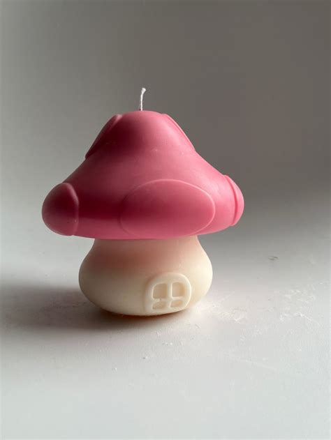 Mushroom House Candle Nature Lover Candle Pink Candles Unusual