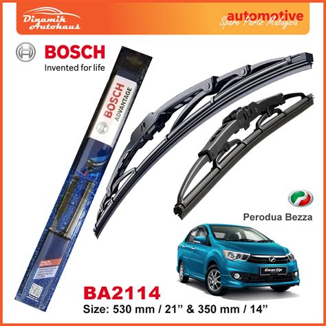 Perodua Bezza Car Windshield Wiper Blade Size Inch Bosch