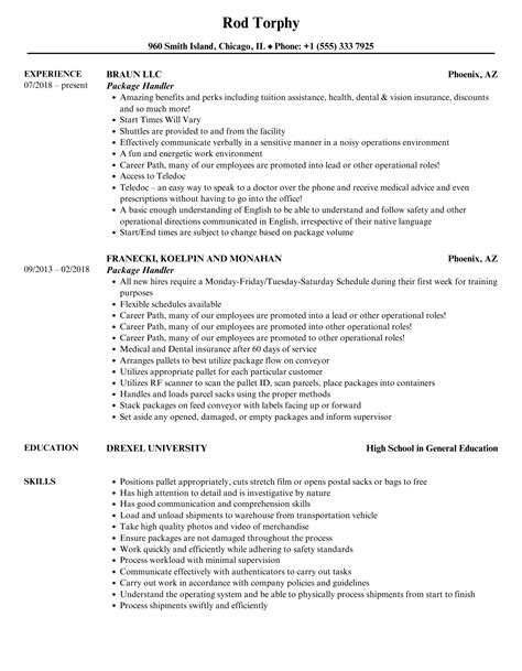 Ups Package Handler Job Description Resume Tiffanylino Blog