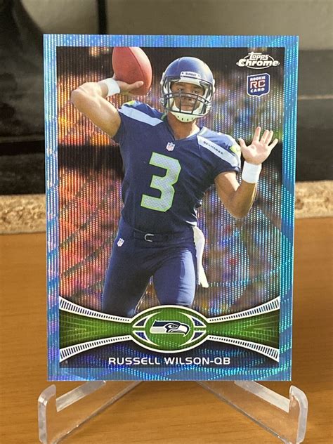 2012 Topps Chrome Russell Wilson Blue Wave Refractor Rookie SSP EBay