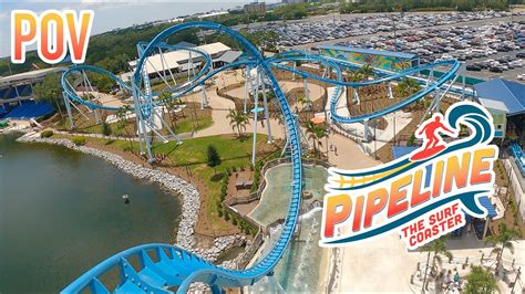 Pipeline The Surf Coaster Front Row Pov Seaworld Orlando New For