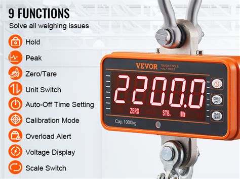 Vevor Digital Crane Scale Lbs Kg Industrial Heavy Duty