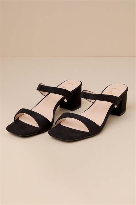 Black Suede Sandals High Heel Sandals High Heel Slide Sandals Lulus