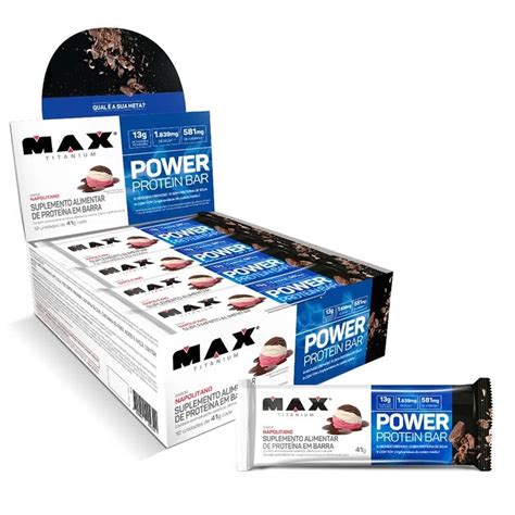 Power Protein Bar Unidades Max Titanium Napolitano Shopee Brasil