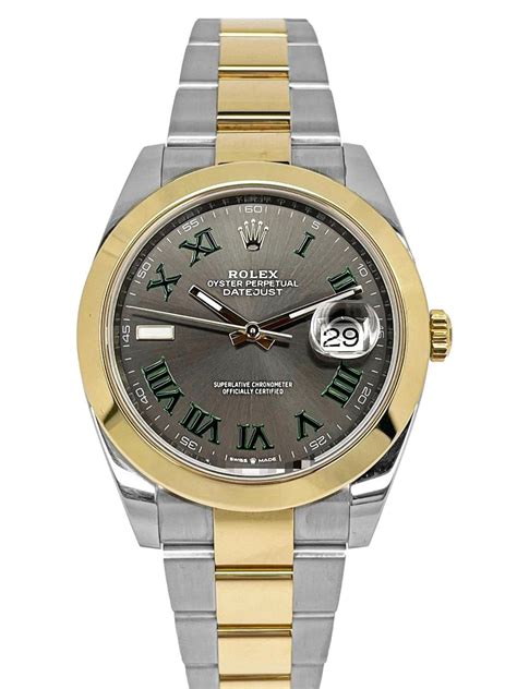 Rolex Datejust 41 Wimbledon Dial Two Tone Smooth Oyster Bracelet 126303