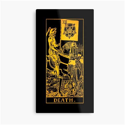 Lámina metálica Carta del tarot de la muerte oro y negro Arcanos