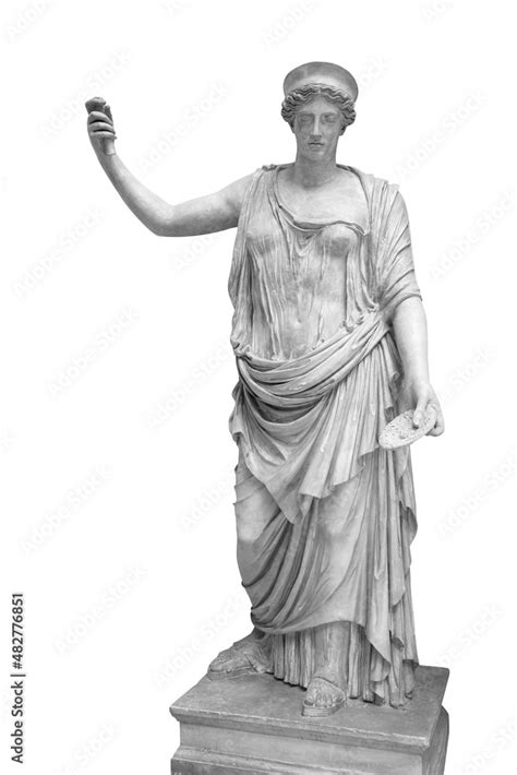 Statue of the Greek goddess Hera or the Roman goddess Juno isolated on ...