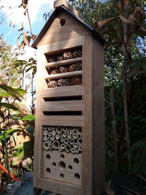 Hand Made Bug Houses Solid Oak With Slate Roof Bienen Hotel