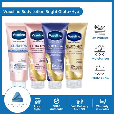 Vaseline Body Lotion Bright Gluta Hya Authentic Vaselin Flawless Glow