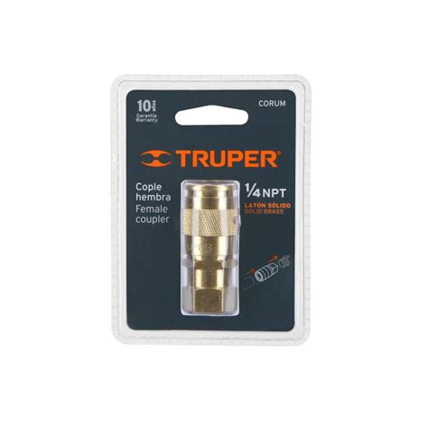 Conector Rapido Tipo F De Laton Cuerda 1 4 NPT CORUM 19029 Truper