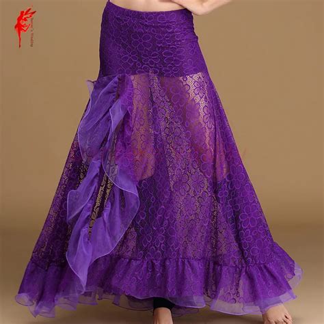 Sexy Belly Dance Skirt Women Belly Dance Lace Long Skirt Girls Belly