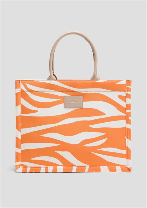 Canvas Shopper With Fine Artwork Orange Soliver