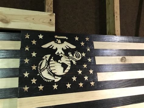 Semper Fi Our Tribute To The USMC 36 X 19 5in Hand Carved