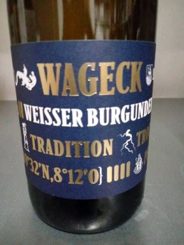 Wageck Pfaffmann Tradition Weisser Burgunder Trocken Vivino US