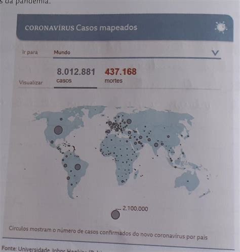 Releia O Mapa Apresentado Descubra O Percentual Mundial De Mortes Que