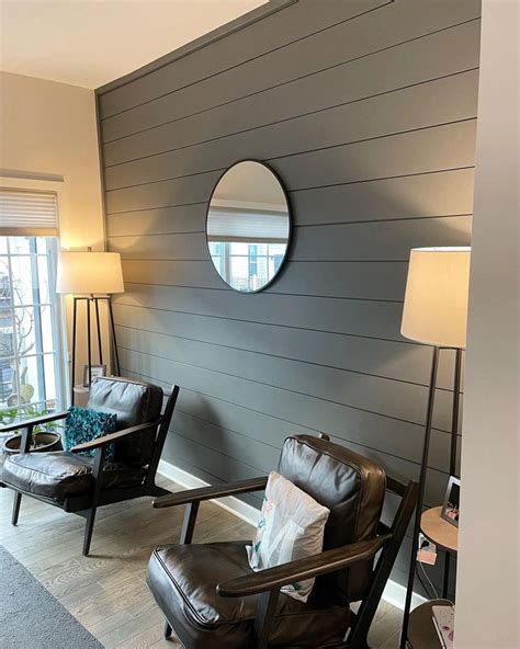 Dark Grey Panelled Accent Wall Grey Accent Wall Living Room Dark