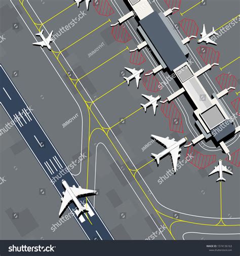 Airplane On Airstrip Top View Images Stock Photos Vectors