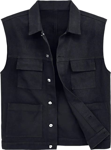 Longbida Men S Denim Vest Casual Slim Fit Sleeveless Jacket Outdoor