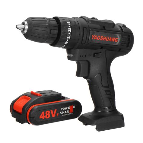 48V 3 8 Cordless Rechargeable Electric Impact Hammer Driver Drill 2