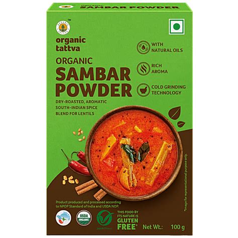 Buy Organic Tattva Organic Sambar Powder 100 Gm Online At Best Price Of