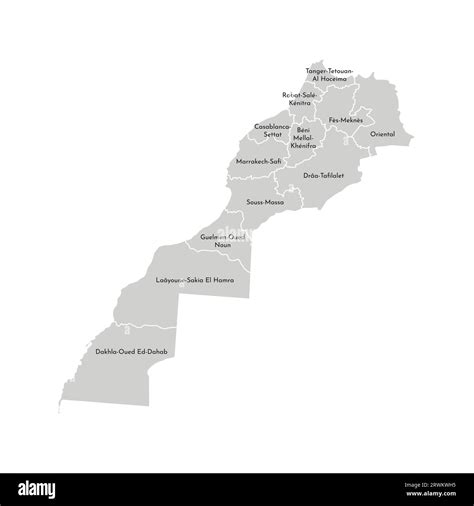 Vector Isolated Illustration Of Simplified Administrative Map Of