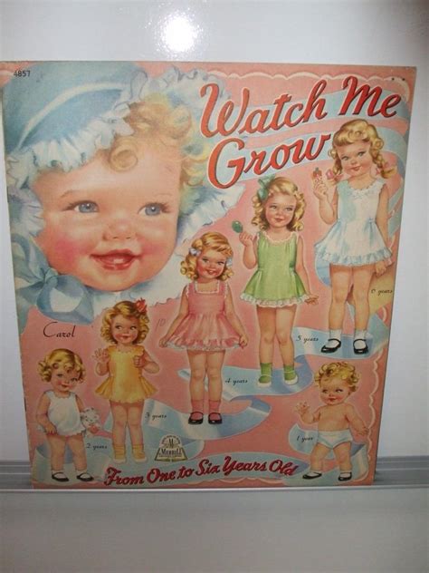 Original 1944 Watch Me Grow Paper Dolls Unused Uncut Not A Reprint