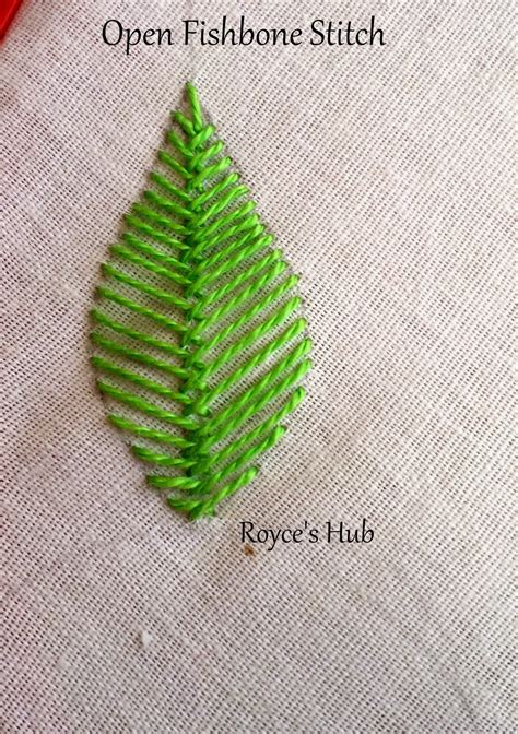 Royce S Hub Embroidery Stitches For Leaves Fishbone Stitch And