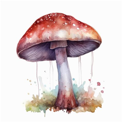 Premium AI Image | A watercolor painting of a mushroom