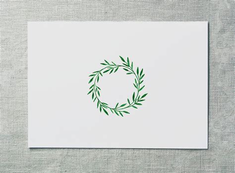 Green Leaves Wreath Clipart Greenery Circle Botanical Etsy