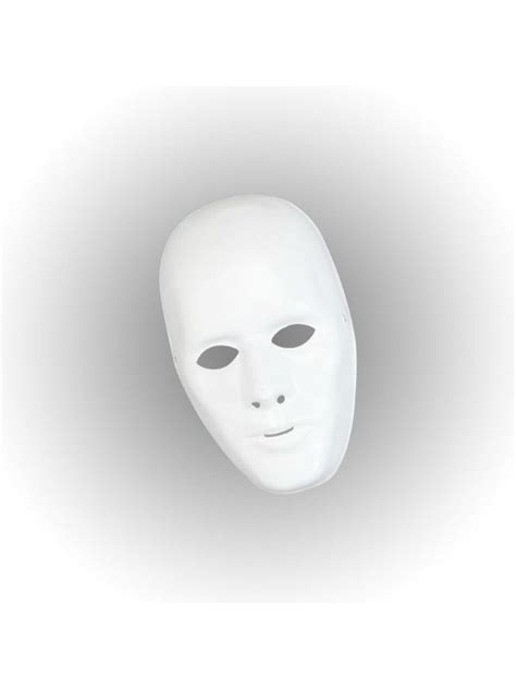 White Plastic Face Mask Male | Costumes R Us