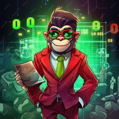 Premium Ai Image A Cartoon Of A Monkey Wearing A Suit And Tie Holding