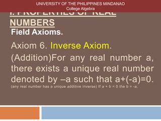 Properties Of Real Numbers Ppt