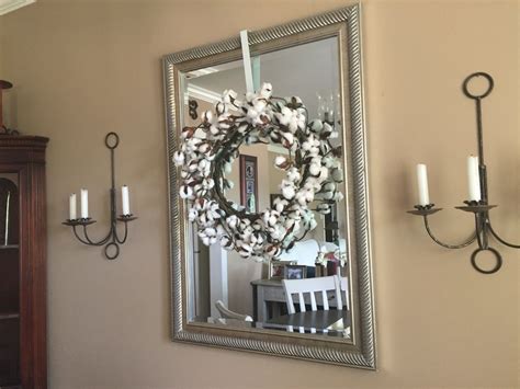 20++ Farmhouse Mirror With Wreath - HOMYHOMEE